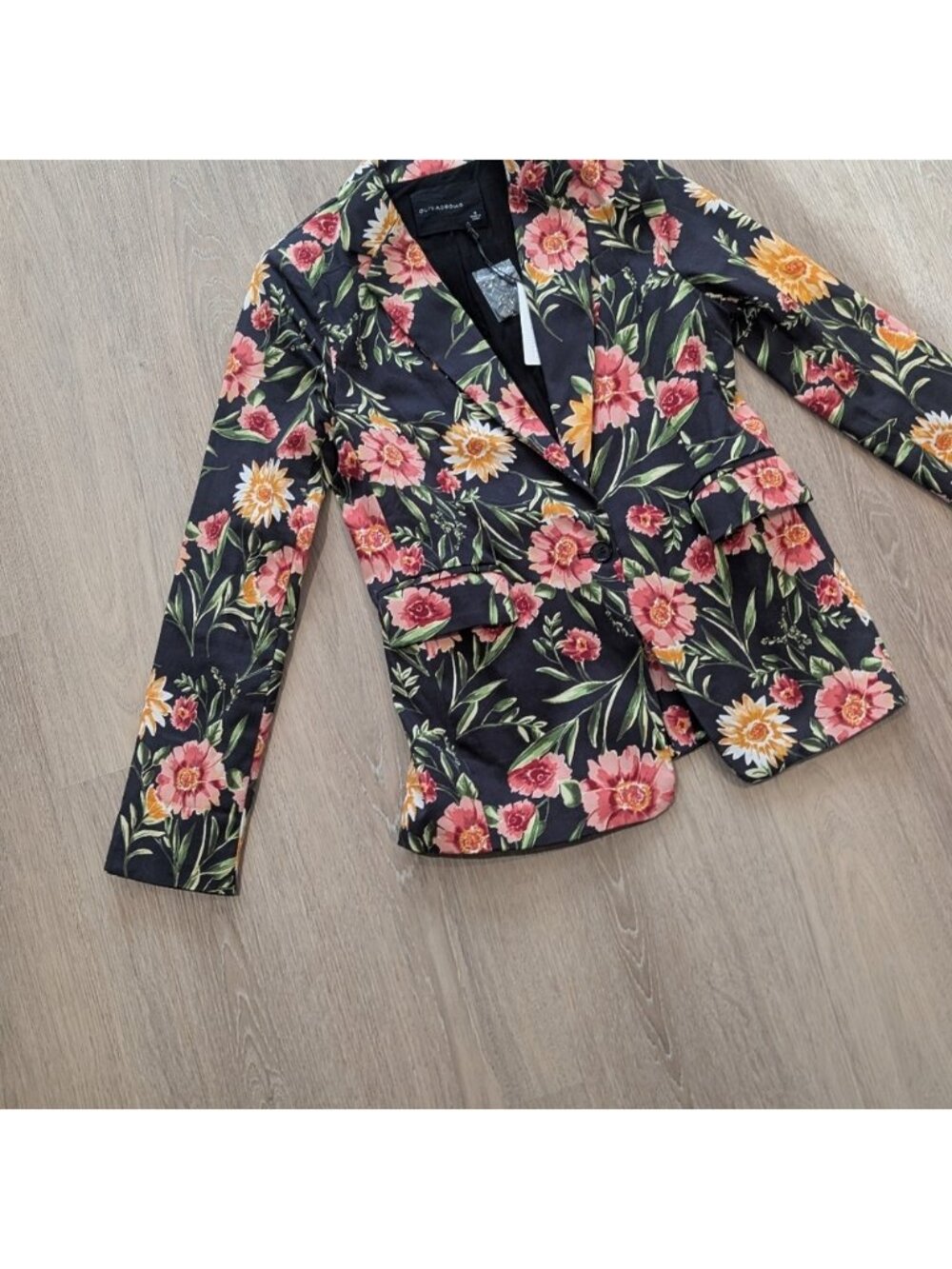 Olivaceous Floral Blazer Black Plus Size NWT - Picture 11 of 13
